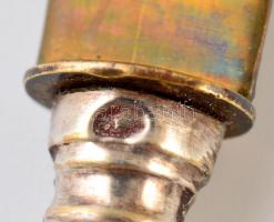 Ezüst (Ag.) nyeles étkészlet:: 6 db kés+villa, jelzettek, saját díszdobozukban, h: 15,5 ill. 17,5 cm