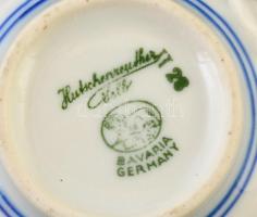 Hutschenreuther porcelán teáscsészék és tányérok, jelzett, kis kopásnyomokkal, 4+6 db