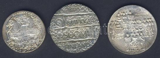 Finnország 1970. 10M Ag "Paasikivi" + 1977. 10M Ag "Függetlenségi évforduló" + 1...