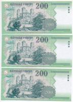 2001. 200Ft "FA" + 2004. 200Ft "FB" + 2004. 200Ft "FC" T:I