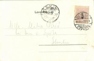 1899 Budapest XI. Gellérthegy, piaci árusok, gőzhajó, rakpart. Kunstanstalt Stephan Tietze (EK)