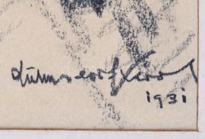 1931 Lühnsdorf Károly (1893-1958): Szomory Dezső (1869-1944) író, drámaíró portréja. Ceruza, papír, ...