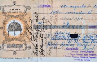 1940 Sopron, Royal-kávéház Szüsz-Rocskay adásvételi szerződés váltója, 25.000 pengő értékben, aláírá...