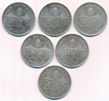 1994. 200Ft Ag "Deák" (6x) T:1- 
Adamo F13.1