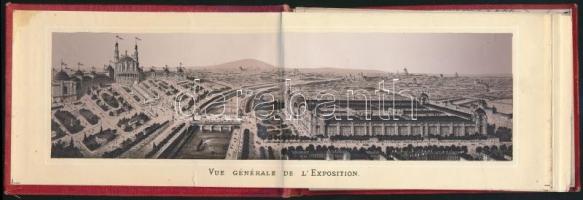 1878 Paris Exosition Universelle, 23 fekete-fehér fotót tartalmazó leporelló. Kissé foltos aranyozot...