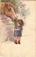 7 db régi szignós művészlap / 7 pre-1945 signed art postcards