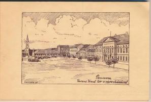 20 darabos régi képeslapfüzet művészi Délvidéki városképekkel a Délvidéki Egyetemi és Főiskolai Hall...