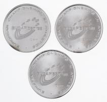 1998. "Atlétika Európa-bajnokság Budapest" peremen jelzett Ag emlékérem (3xklf) műanyag dí...