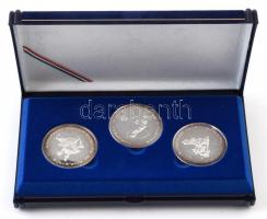 1998. "Atlétika Európa-bajnokság Budapest" peremen jelzett Ag emlékérem (3xklf) műanyag dí...