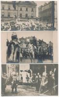 20 db régi vágott fotó képeslap IV. Károly koronázásáról / 20 pre-1945 cut photo postcards of the co...