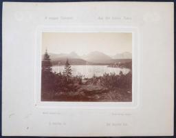 cca 1900 Magas-Tátra, Csorbai-tó, fotó kartonon, Eperjes, Divald Károly műintézetéből, magyar és ném...