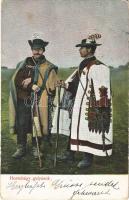 13 db régi magyar folklór lap: Hortobágy / 13 pre-1945 Hungarian folklore motive cards