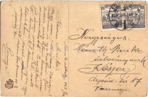 4 db régi sport motívumlap tenisz témában, közte 1 fotó / 4 pre-1945 tennis motive cards, including ...