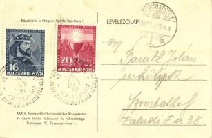 1938 Budapest XXXIV. Nemzetközi Eucharisztikus Kongresszus - 2 db képeslap / 34th International Euch...