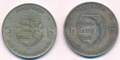 1947. 5Ft Ag "Kossuth" (2x) T:2-,3 patina Adamo F8.1