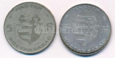 1947. 5Ft Ag "Kossuth" (2x) T:2,3 patina Adamo F8.1
