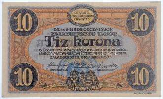 Zalaegerszeg / hadifogolytábor 1916. augusztus 15. 10K arab sorozat- és sorszámmal, 35mm-es fekete, ...