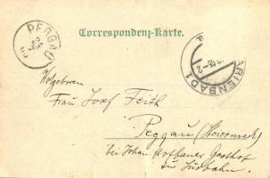 1905 Mariánské Lázne, Marienbad; spa. Art Nouveau lady initial (fa)