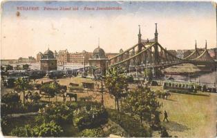 Budapest, Ferenc József híd, villamosok, piac. Photoiris No. 54. (kopott sarkak / worn corners)