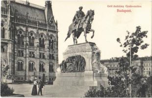 Budapest V. Gróf Andrássy Gyula szobor, Parlament. Divald Károly 1691-1908.