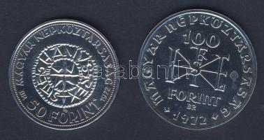 1972. 50Ft Ag + 100Ft Ag "Szt. István" pár T:BU