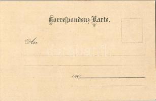 Visegrád, Etzelsburg, Hauptthor, Brunnen / Vár a főkapuval és kúttal. H. Koch Wien I. No. 19. Art No...