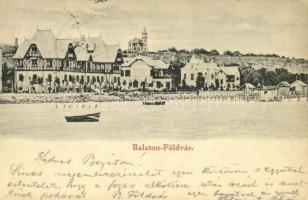 1901 Balatonföldvár, nyaralók, villák, fürdőzők