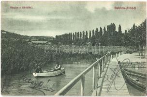 1907 Balatonalmádi, kikötő, stég, csónak. Kiadja Pethe Viktor (EK)