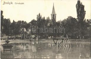 1928 Bodajk, Tó, templom. Kiadja Varga Mihály (fl)