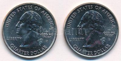 Amerikai Egyesült Államok 2005P 1/4$ "50 állam - Minnesota" Cu-Ni +  2006D 1/4$ "50 á...
