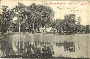 1904 Kolozsvár, Cluj; Sétatéri tó és park / lake, park, promenade (fl)