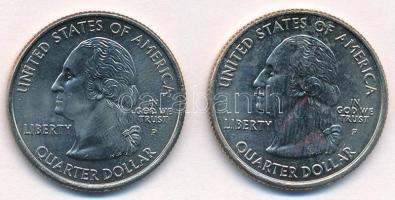 Amerikai Egyesült Államok 2005P 1/4$ "50 állam - Kalifornia" Cu-Ni + 2006P 1/4$ "50 á...