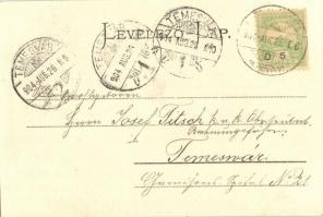 1904 Herkulesfürdő, Herkulesbad, Baile Herculane; Ferenc József udvar, híd / spa, baths, bridge