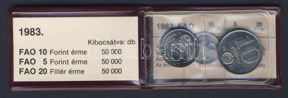 1983. 20f, 5Ft, 10Ft "FAO" sor eredeti tokban tanúsítvánnyal + 1981. 10Ft "FAO" eredeti műanyag csomagolásban T:BU