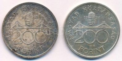1992. 200Ft Ag "MNB" (2x) T:1- patina kis ph. Adamo F13