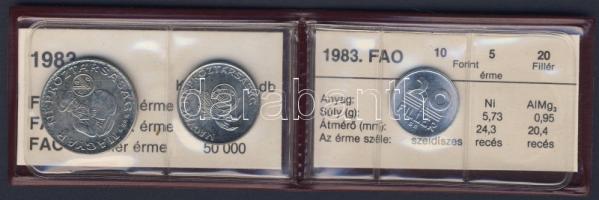 1983. 20f, 5Ft, 10Ft "FAO" sor eredeti tokban tanúsítvánnyal + 1981. 10Ft "FAO" ...