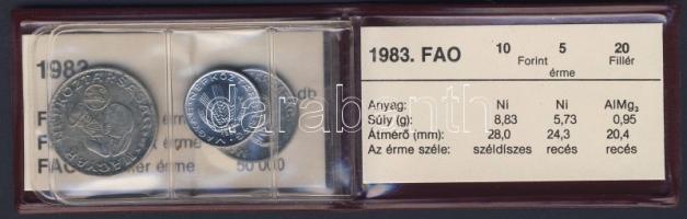 1983. 20f, 5Ft, 10Ft "FAO" sor eredeti tokban tanúsítvánnyal + 1981. 10Ft "FAO" ...