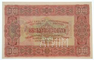 1923. 50.000K "Orell Füssli Zürich", "MINTA" perforcióval, piros "000"...