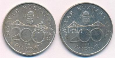 1994. 200Ft Ag "Deák" (2x) T:1- kopás, kis patina, foltos Adamo F13.1