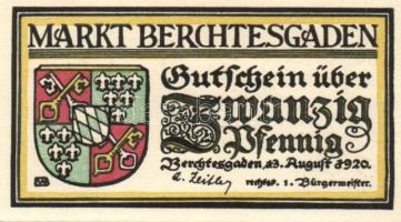 Német Birodalom/Weimari Köztársaság Berchtesgarden 1920. 10Pf + 20Pf (2x) + 50Pf + 1M 5klf teljes so...