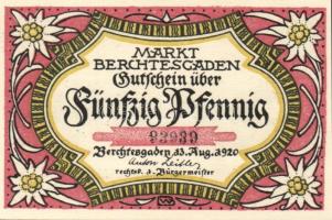 Német Birodalom/Weimari Köztársaság Berchtesgarden 1920. 10Pf + 20Pf (2x) + 50Pf + 1M 5klf teljes so...