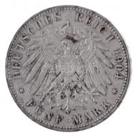 Német Birodalom / Mecklenburg-Schwerin 1904A 5M Ag "IV. Frigyes Ferenc házassága" (27,81g)...