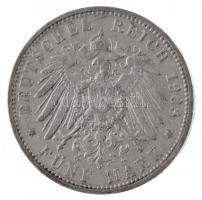 Német Államok / Hamburg 1908J 5M Ag (27,82g) T:2 / German States / Hamburg 1908J 5 Mark Ag (27,82g) ...