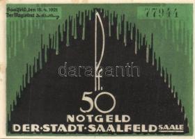 Német Birodalom/Weimari Köztársaság Saalfeld 1921. 50Pf (3x) 3klf teljes sor T:I
