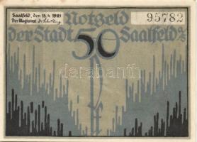 Német Birodalom/Weimari Köztársaság Saalfeld 1921. 50Pf (3x) 3klf teljes sor T:I