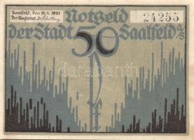 Német Birodalom/Weimari Köztársaság Saalfeld 1921. 50Pf (3x) 3klf teljes sor T:I