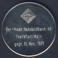 NSZK/Frankfurt 1971. "Ost-West Handelsbank AG" Ag 30,18g T:PP
