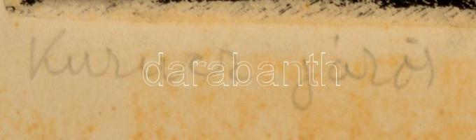 Vidai Brenner Nándor (1903-?): Kurucz járás. Rézkarc, papír, jelzett, 22,5×22 cm