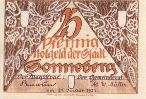 Német Birodalom/Weimari Köztársaság Sonneberg 1921. 10Pf + 25Pf + 50Pf 3klf teljes sor T:I