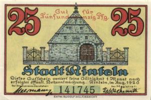 Német Birodalom/Weimari Köztársaság Rinteln 1920. 25Pf + 50Pf + 1Mk 3klf teljes sor T:I